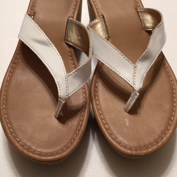 SO Shoes White Patent Leather Platform Flip Flops Sz 85m Poshmark